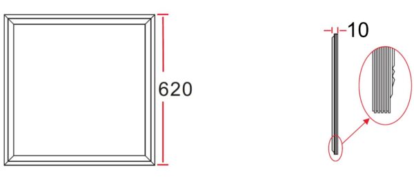 LED-Panel 620x620mm; 3.000K; BAP – Bild 2