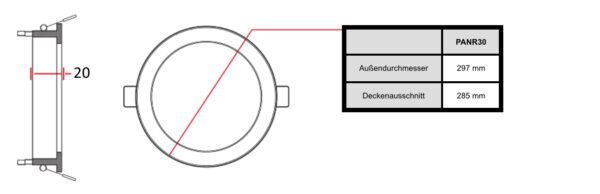 LED-Panel Einbau rund; Ø300mm; 3.000K – Bild 2
