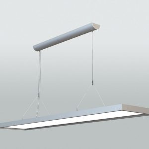 LED-Arbeitsplatz-Pendelleuchte 1200mm; eckig; silber