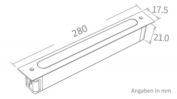 LED-Handlaufleuchte Linear 285mm; 2,5W; 2.700K (für eckige Handläufe) – Bild 2