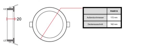 LED-Panel Einbau rund; Ø172mm; 4.000K – Bild 2