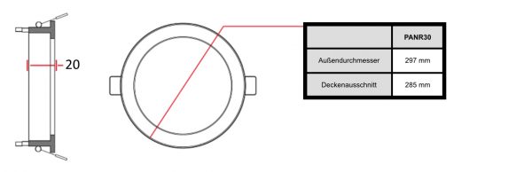 LED-Panel Einbau rund; Ø300mm; 5.000K – Bild 2