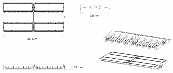 LED-Hallenstrahler HT5 Ballwurfsicher 240W – Bild 6