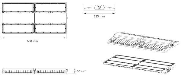 LED-Hallenstrahler HT5 Ballwurfsicher 300W – Bild 6