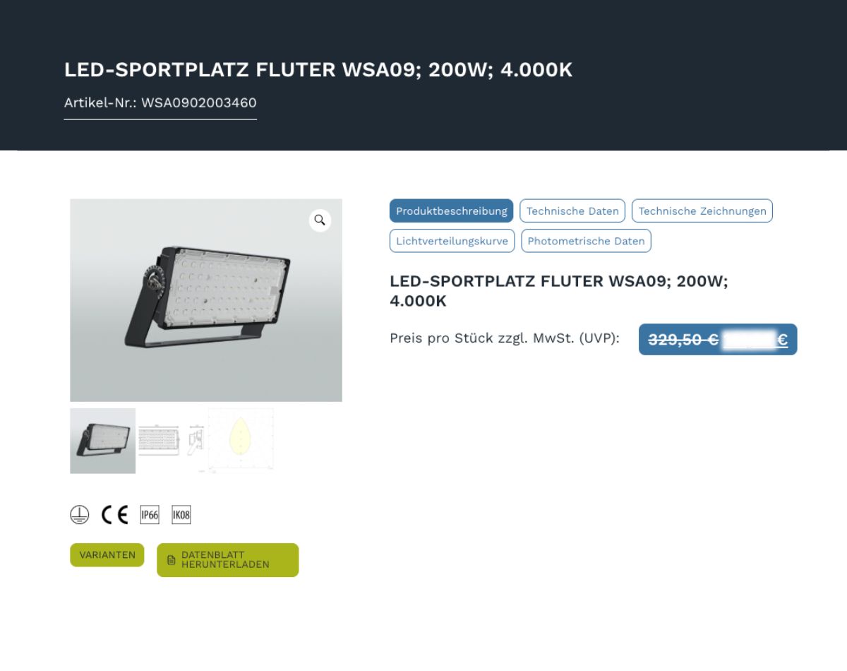 Händlerpreise für LED-Fluter