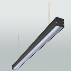LED-Arbeitsplatz-Pendelleuchte; 2800mm; direkt-indirekt strahlend; schwarz; schaltbar